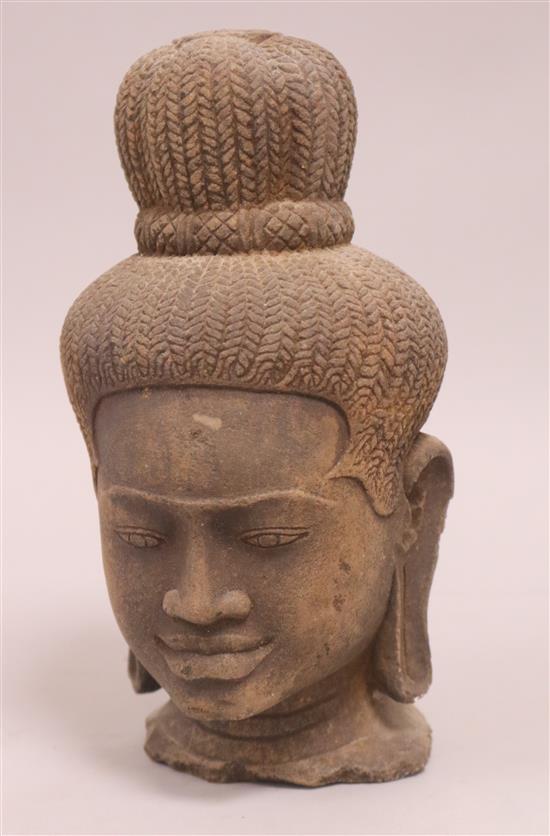 A sandstone South East Asian carving